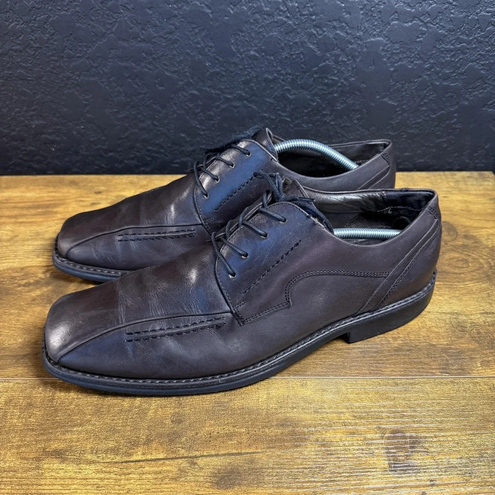 Studio Belvedere King Brown Leather Square Toe Oxford Dress Shoes Mens 12D